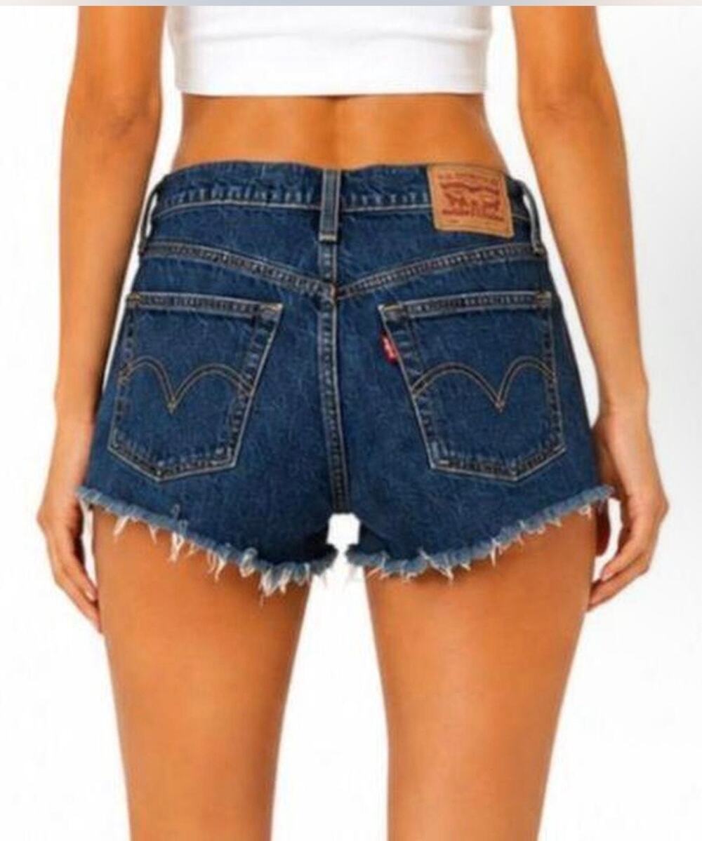 Levi's 501 Original Fit Button Fly Cutoff Denim Shorts, Dark Wash, Size 31, NWT